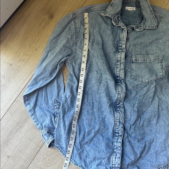 GOOD AMERICAN Easy Shirt In Indigo Size Medium - Picture 9 of 9